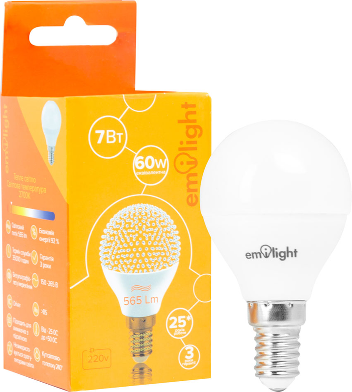 Лампа світлодіодна Emilight (2230529363012) 7Вт, E14, 2700K